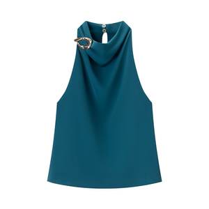 Top sin Mangas de Color Sólido, Moda 2026, Chaleco con Cuello Halter para <span class=keywords><strong>Mujer</strong></span> - Product Image 5