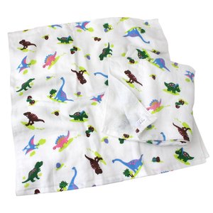 โอซาก้าญี่ปุ่นพิมพ์ผ้ากอซผ้าขนหนูผ้าฝ้าย100% ผ้าขนหนูอาบน้ำ60*125เซนติเมตรการออกแบบเดิมน่ารักนุ่มต่ำ MOQ ไดโนเสาร์ - Product Image 1