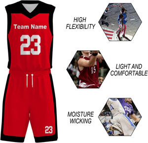 Uniforme de basket-ball OEM avec impression du logo de l'équipe, séchage rapide, 100% polyester, vêtements de sport personnalisés, maillot de sport pour adultes, transfert thermique, taille plus - Product Image 6