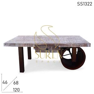 Table basse indienne moderne en métal rond et fer pour salon, salle à manger, chambre à coucher, meubles importés d'Inde - Product Image 6