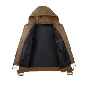 Vente en gros Veste matelassée de créateur de haute qualité pour hommes grande taille longue col montant logo avant fermeture éclair bulle personnalisée pour l'hiver - Product Image 4