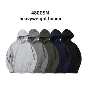 OEM 100% coton vierge pour hommes de haute qualité poids lourd coupe surdimensionnée logo d'impression personnalisé sweat-shirts à capuche et sweat-shirts à manches régulières pour hommes - Product Image 2