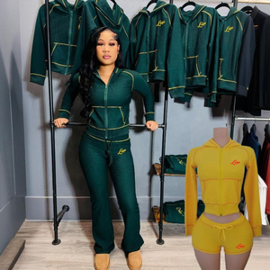 Conjunto de Dos Piezas de Verano para Mujer, Ropa con Logotipo Personalizado, Shorts y Top Corto, Conjunto de Dos Piezas Informal para Mujer, Ropa de Calle - Product Image 5