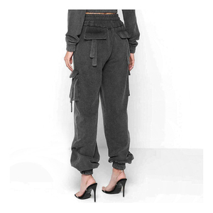 Ensemble de survêtement sport décontracté pour femme, neuf, OEM, hiver, uni, pantalon de survêtement évasé, ensemble 2 pièces, broderie de strass, jogging à capuche, 100% - Product Image 3