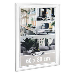 Cadre photo en bois de pin massif 60 x 80 cm, style simple, blanc, pour la décoration de la maison - Product Image 2