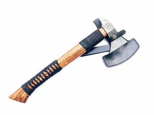 Hacha de Acero de Damasco Hecha a Mano, Estilo Vikingo, con Mango de Madera Dura, Herramienta para Campismo y Supervivencia al Aire Libre - Product Image 6