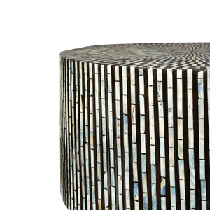 Mesa de centro negra minimalista de lujo hecha a mano con tira de incrustaciones de fregona de hueso muebles duraderos de primera calidad para el hogar para sala de estar - Product Image 4