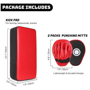 แผ่นรองแขนสำหรับฝึกซ้อมมวยไทย เทควันโด คิกบ็อกซิ่ง หนังแท้ 8 ออนซ์ สำหรับผู้ชาย ฝึกซ้อมศิลปะการต่อสู้ MMA ขายส่ง MOQ ต่ำ - Product Image 5