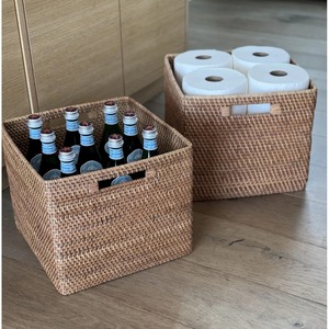Cesta de ratán cuadrada simple, cesta de almacenamiento hecha a mano, venta al por mayor, ecológica, hecha en Vietnam - Product Image 5