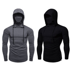 Sweat à capuche d'entraînement pour homme, hiver, fitness, surdimensionné, uni, fermeture éclair, 100% coton, vêtements de sport, manches longues - Product Image 1