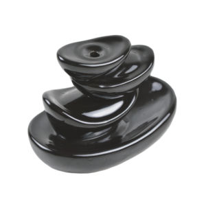 Quemador de Incienso de Cerámica con Acabado Negro Brillante, Diseños Decorativos para Interiores - Product Image 1