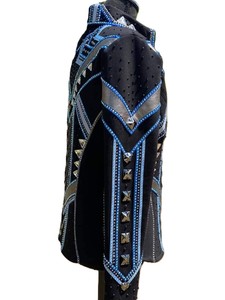 Veste de spectacle Western Custom Rodeo Queen Base noire avec bleu - Product Image 2