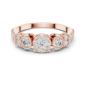 Bague multi-pierres en diamant de laboratoire 0,586 CT pour femme, clarté VVS-VS EF, or 18 carats, 14 carats, 10 carats et argent 925, rose, jaune, blanc - Product Image 3