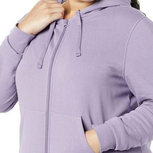 Sudadera con capucha de invierno para mujer, de punto, con cremallera frontal, elegante, cómoda, de forro polar grueso de alta calidad, venta al por mayor - Product Image 5
