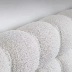 Cadre <span class=keywords><strong>de</strong></span> <span class=keywords><strong>lit</strong></span> en velours Teddy crème français <span class=keywords><strong>de</strong></span> luxe, taille King Queen, <span class=keywords><strong>lit</strong></span> plateforme moderne, fabrication directe OEM ODM - Product Image 3