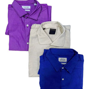 Chemise à manches longues pour homme 100% coton, décontractée, formelle, motif uni, respirante, durable, été, col rabattu, bouton unique - Product Image 5