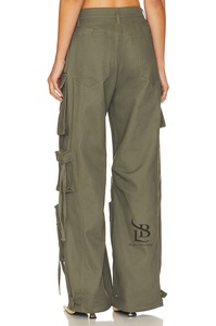 กางเกงคาร์โก้เอวสูงสำหรับผู้หญิงดีไซน์ตามสั่งดีไซน์ล่าสุดงาน OEM - Product Image 4