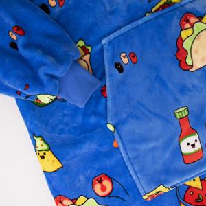 Unisex Fleece Wearable <b>Blanket</b> <b>Hoodie</b> with Pocket Warm <b>Cosy</b> Lounge Wear Custom Printed from Cambodia Clothing Factory - Product Image 5