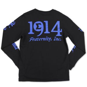 Pbs dài tay áo TEE-đen 100% cotton phi Beta Sigma Áo sơ mi với Thêu & in đồ họa của nam giới Tình Huynh Đệ trang phục - Product Image 2