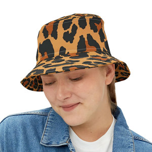 Chapeaux seau réversibles unisexes de haute qualité Nouveau Cheetah Design Broderie personnalisée Logo Tenue imperméable à la mode Chapeau seau pour hommes - Product Image 5