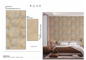 กระเบื้องพอร์ซเลนขัดเงาขนาด600x1200มม. ดีไซน์ทันสมัยทนทานต่อการสึกหรอกระเบื้องปูพื้นภายในห้องและห้องพัก - Product Image 2