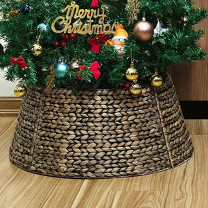 Venta al por mayor precio barato Vintage tejido agua Jacinto negro árbol de Navidad collar árbol de Navidad falda de Vietnam - Product Image 4