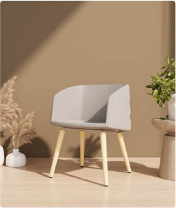 Fauteuil lounge moderne en tissu avec pieds en bois, siège d'appoint pour salon, appartement, hôtel - Product Image 3