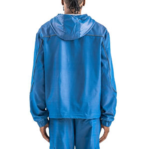 Chaqueta Cortavientos con Capucha para Hombre, Impermeable, Transpirable, de Secado Rápido, Ligera, de Poliéster/Nailon, Estilo Urbano, con Logotipo Personalizado - Product Image 4