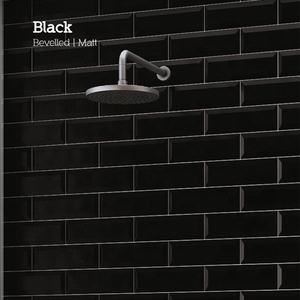 Vente en gros Carreaux de mur de métro en céramique noire naturelle moderne 100x300mm classique pour cuisine salon salle de bain décoration intérieure - Product Image 2