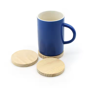 ที่รองแก้วไม้ทรงกลมว่างสำหรับเครื่องดื่มโต๊ะกาแฟแต่งงานโดยงานฝีมือเสี้ยวโลโก้ตามสั่ง - Product Image 4