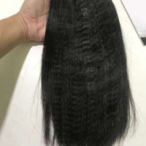 High Quality Yaki <b>Kinky</b> Straight Machine <b>Hair</b> Weft 100% Human <b>Hair</b> Bundles , <b>Hair</b> <b>Extensions</b> for Black Women - Product Image 3