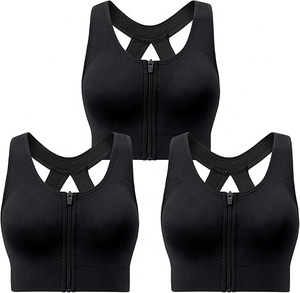 Sujetador Deportivo con Cierre Frontal y Logotipo Personalizado, de Alta Sujeción, para Mujer, Ropa de Gimnasio, Transpirable, para Yoga, con Relleno Extraíble y Doble Cierre - Product Image 1