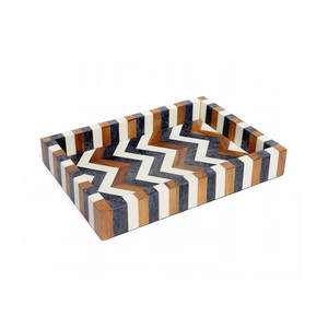 Plateau de service en bois et résine artisanal pour les repas et les boissons, accessoires de cuisine de la meilleure qualité, plateaux en bois rectangulaires, plateau de petit-déjeuner - Product Image 4