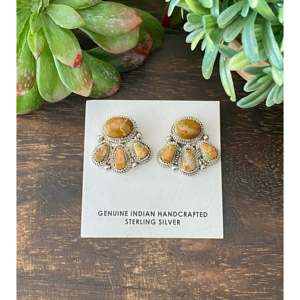 Reda Galvan Royston <b>Post</b> <b>Earrings</b> Turquoise & Sterling Silver Studs with Bezel Setting Inlay - Product Image 4