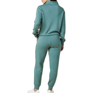 Conjunto Deportivo de Invierno para Mujer, Diseño Personalizable 2025, Alta Calidad, Felpa Técnica de Algodón, Dos Piezas, Talla Grande, Color Sólido - Product Image 3