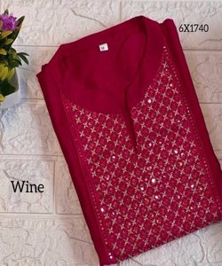 Robe Prêt-à-Porter en Georgette de Soie Ethnique à Bas Prix avec Dupatta - Product Image 2