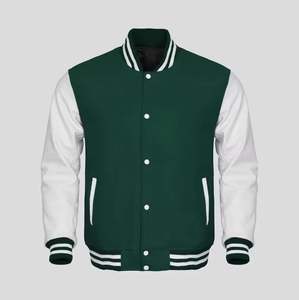 Chaqueta Bomber Personalizada para Hombre en Blanco, Chaqueta Varsity de Lana y Cuero para Amantes DE LA Universidad, Chaqueta de Béisbol para Hombre - Product Image 2