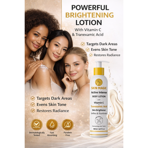 Lotion corporelle active intense Skin Magic avec vitamine C et acide tranexamique 500 ml - Lotion corporelle éclaircissante pour une peau éclatante - Product Image 5