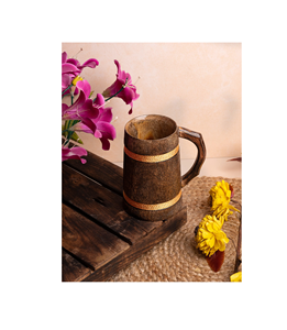 แก้วเบียร์ไม้คุณภาพสูงถ้วยสแตนเลสขนาด600มล. ของที่ระลึกทำด้วยมือสีไม้แนวชนบทเป็นมิตรต่อสิ่งแวดล้อมดีไซน์เรียบง่าย - Product Image 3