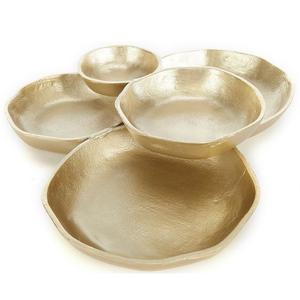 Plateau de service à buffet à étages en chrome, avec 3 bols amovibles, station de trempage, écologique, finition miroir vintage, pour les fêtes - Product Image 2