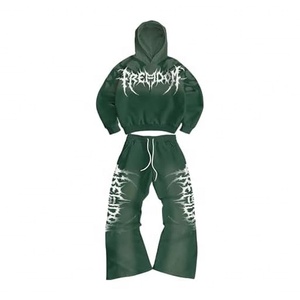 ชุดวอร์มผู้ชายพิมพ์โลโก้ตามสั่ง ผ้าฟลีซเทคโนโลยีกันลม ระบายอากาศได้ดี ชุดเซ็ต 2 ชิ้น กางเกงวอร์มและเสื้อฮู้ด สำหรับฤดูหนาว - Product Image 4