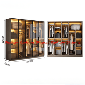 Armario con puertas de cristal Ohaha con luces LED integradas - Product Image 1