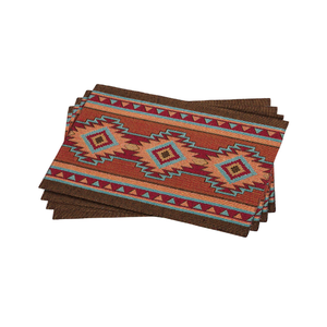 Tapetes de mesa de algodón marrón café con aspecto floral bohemio 13x19 pulgadas tejido Jacquard 230 GSM bordado GOTS certificado antiarrugas - Product Image 6