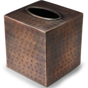 Modern Handmade Durable Metal Iron <b>Hammered</b> Napkin <b>Holder</b> with Tissue Box Cover Bronze Finish Customizable Size & Logo - Product Image 1