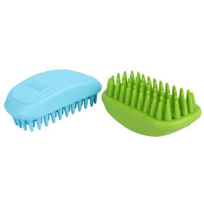 Cepillo de Champú para Perros de Alta Calidad Qbellpet para Masaje de Espalda, Cepillo de Silicona para Ducha, Cepillo <span class=keywords><strong>Curry</strong></span> Hecho de Goma - Product Image 1