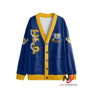 เสื้อคาร์ดิแกนปักลายคุณภาพสูงสำหรับสตรี รุ่น ArSigma Gamma Rho ปี 2026 คอวี ดีไซน์หรูหรา |   ผ้าฝ้ายแท้ 100% แบบสั่งทำพิเศษ - Product Image 1