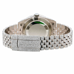 Tendance Luxe Mode Hip Hop Glacé Diamant Mouvement À Quartz Boîtier Carré Cadran En Verre En Acier Inoxydable Montre VVS Moissanite - Product Image 4