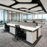 Poste de travail de bureau moderne modulaire avec table et armoire de rangement à tiroirs