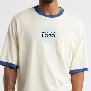 T-shirt en mélange de coton ultra doux pour hommes à manches courtes léger refroidissant décontracté Basic Ringer T Shirts - Product Image 2