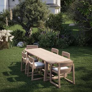 Ensemble de jardin extérieur en teck contemporain élégant avec design résistant aux intempéries - Product Image 4